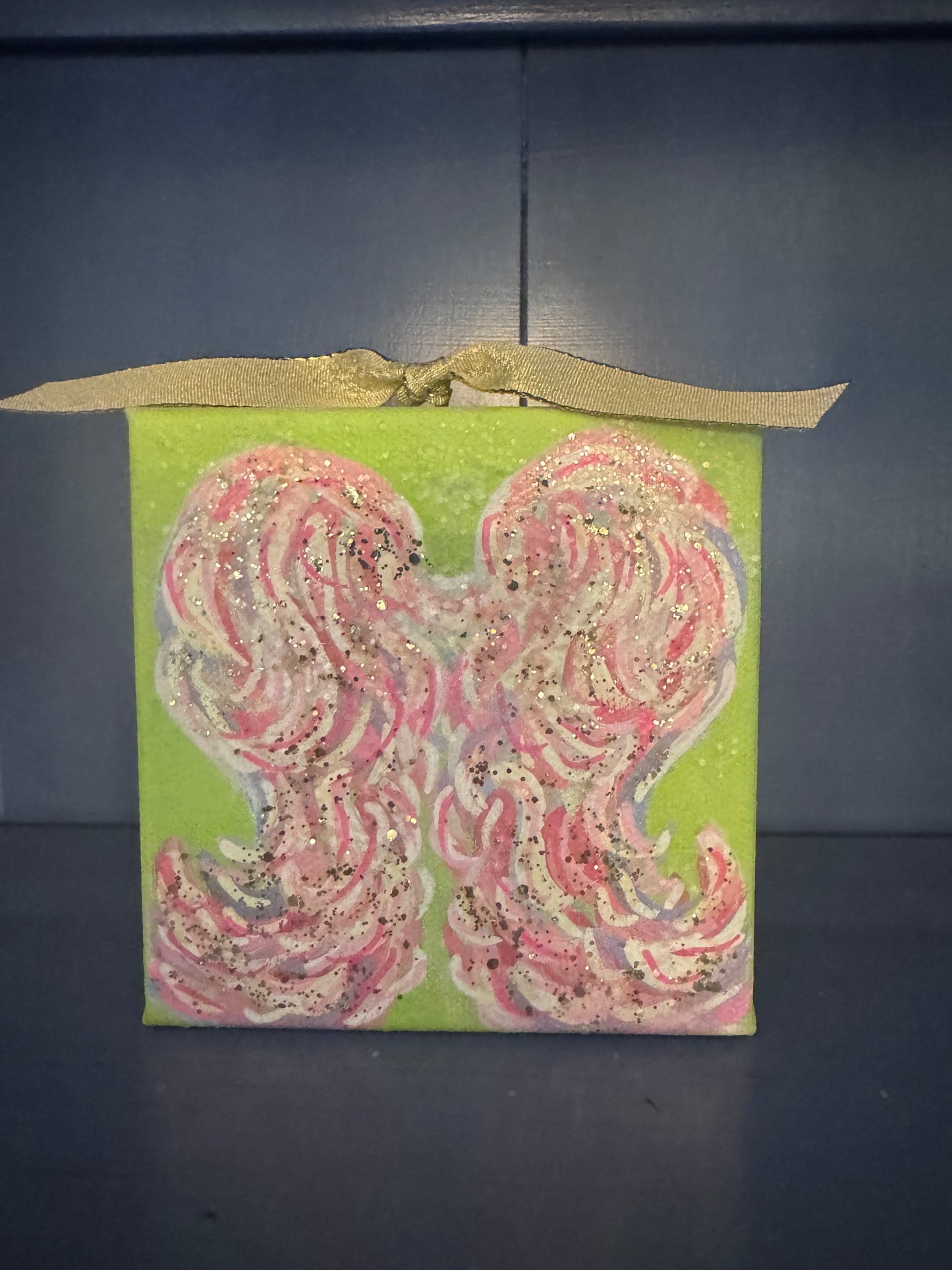 Mini Canvas Ornament - Angel wings