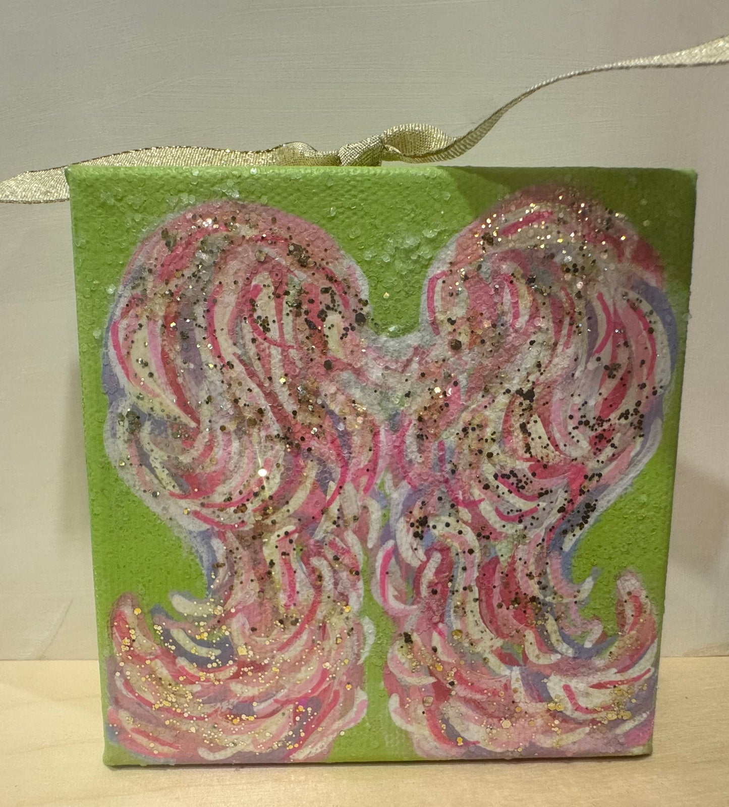 Mini Canvas Ornament - Angel wings